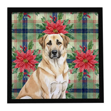 Load image into Gallery viewer, Anatolian Shepherd Dog Christmas PoinsettIas Framed Metal Print