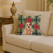Load image into Gallery viewer, Red Heeler Australian Cattle Dog Christmas PoinsettIas Throw Pillow