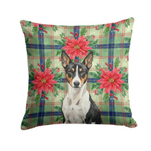 Load image into Gallery viewer, Black and White Basenji Christmas PoinsettIas Throw Pillow
