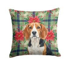 Load image into Gallery viewer, Beagle Christmas PoinsettIas Throw Pillow