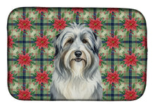 Load image into Gallery viewer, Bearded Collie Christmas PoinsettIas Dish Drying Mat