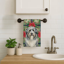 Load image into Gallery viewer, Bearded Collie Christmas PoinsettIas Kitchen Towel