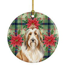 Load image into Gallery viewer, Fawn Bearded Collie Christmas PoinsettIas Ceramic Ornament