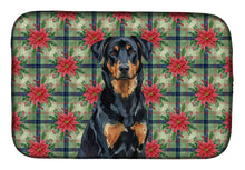Load image into Gallery viewer, Beauceron Christmas PoinsettIas Dish Drying Mat