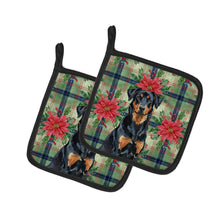 Load image into Gallery viewer, Beauceron Christmas PoinsettIas Pair of Pot Holders