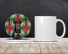 Load image into Gallery viewer, Beauceron Christmas PoinsettIas Large Sandstone Coasters Pack of 4
