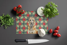 Load image into Gallery viewer, Belgian Laekenois Christmas PoinsettIas Glass Cutting Board