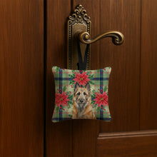 Load image into Gallery viewer, Belgian Laekenois Christmas PoinsettIas Hanging Square Fabric Ornament 3.5 x 3.5