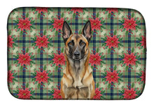 Load image into Gallery viewer, Belgian Malinois Christmas PoinsettIas Dish Drying Mat