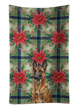 Load image into Gallery viewer, Mahogany Belgian Malinois Christmas PoinsettIas Kitchen Towel