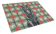 Load image into Gallery viewer, Belgian Sheepdog Groenendael Christmas PoinsettIas Glass Cutting Board