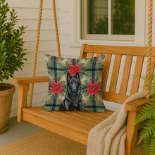Load image into Gallery viewer, Belgian Sheepdog Groenendael Christmas PoinsettIas Throw Pillow