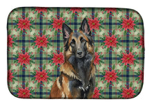 Load image into Gallery viewer, Belgian Tervuren Christmas PoinsettIas Dish Drying Mat