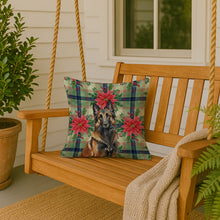 Load image into Gallery viewer, Belgian Tervuren Christmas PoinsettIas Throw Pillow