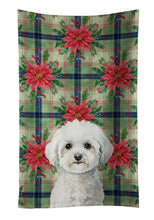 Load image into Gallery viewer, Bichon Frise Christmas PoinsettIas Kitchen Towel