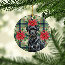 Load image into Gallery viewer, Black Russian Terrier Christmas PoinsettIas Ceramic Ornament