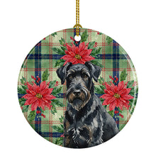 Load image into Gallery viewer, Black Russian Terrier Christmas PoinsettIas Ceramic Ornament