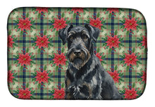 Load image into Gallery viewer, Black Russian Terrier Christmas PoinsettIas Dish Drying Mat