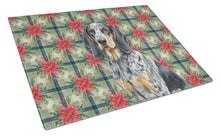 Load image into Gallery viewer, Bluetick Coonhound Christmas PoinsettIas Glass Cutting Board