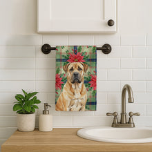 Load image into Gallery viewer, Fawn Boerboel Christmas PoinsettIas Kitchen Towel