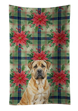 Load image into Gallery viewer, Fawn Boerboel Christmas PoinsettIas Kitchen Towel