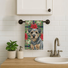 Load image into Gallery viewer, Blue and Tan Border Terrier Christmas PoinsettIas Kitchen Towel