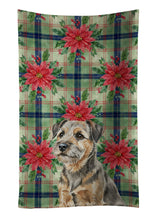 Load image into Gallery viewer, Grizzle and Tan Border Terrier Christmas PoinsettIas Kitchen Towel