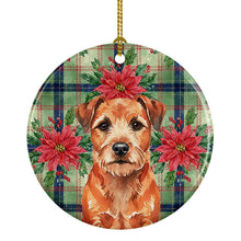Load image into Gallery viewer, Red Border Terrier Christmas PoinsettIas Ceramic Ornament