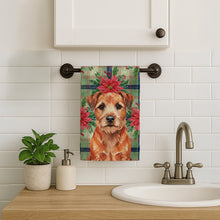 Load image into Gallery viewer, Red Border Terrier Christmas PoinsettIas Kitchen Towel