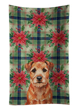 Load image into Gallery viewer, Red Border Terrier Christmas PoinsettIas Kitchen Towel