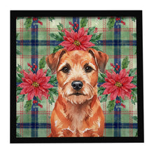 Load image into Gallery viewer, Red Border Terrier Christmas PoinsettIas Framed Metal Print