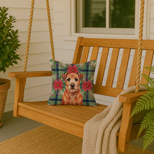 Load image into Gallery viewer, Red Border Terrier Christmas PoinsettIas Throw Pillow