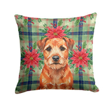 Load image into Gallery viewer, Red Border Terrier Christmas PoinsettIas Throw Pillow