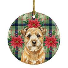 Load image into Gallery viewer, Wheaten Border Terrier Christmas PoinsettIas Ceramic Ornament