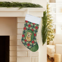 Load image into Gallery viewer, Wheaten Border Terrier Christmas PoinsettIas Holiday Stocking