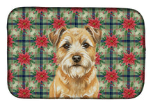 Load image into Gallery viewer, Wheaten Border Terrier Christmas PoinsettIas Dish Drying Mat