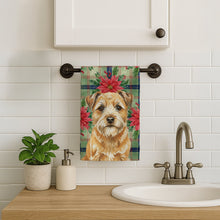 Load image into Gallery viewer, Wheaten Border Terrier Christmas PoinsettIas Kitchen Towel
