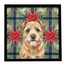 Load image into Gallery viewer, Wheaten Border Terrier Christmas PoinsettIas Framed Metal Print