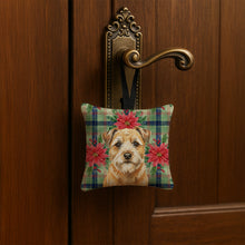 Load image into Gallery viewer, Wheaten Border Terrier Christmas PoinsettIas Hanging Square Fabric Ornament 3.5 x 3.5