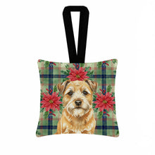 Load image into Gallery viewer, Wheaten Border Terrier Christmas PoinsettIas Hanging Square Fabric Ornament 3.5 x 3.5
