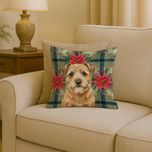 Load image into Gallery viewer, Wheaten Border Terrier Christmas PoinsettIas Throw Pillow