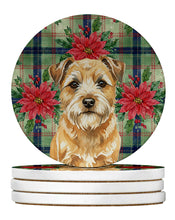 Load image into Gallery viewer, Wheaten Border Terrier Christmas PoinsettIas Large Sandstone Coasters Pack of 4
