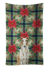 Load image into Gallery viewer, Borzoi Christmas PoinsettIas Kitchen Towel