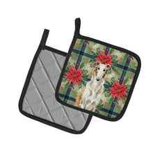 Load image into Gallery viewer, Borzoi Christmas PoinsettIas Pair of Pot Holders