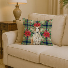 Load image into Gallery viewer, Borzoi Christmas PoinsettIas Throw Pillow