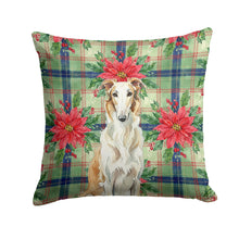 Load image into Gallery viewer, Borzoi Christmas PoinsettIas Throw Pillow