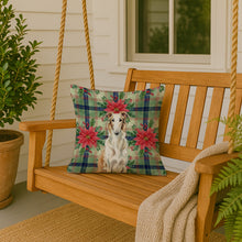 Load image into Gallery viewer, Borzoi Christmas PoinsettIas Throw Pillow