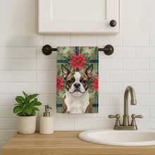 Load image into Gallery viewer, Brindle Boston Terrier Christmas PoinsettIas Kitchen Towel
