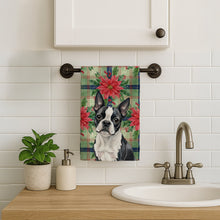Load image into Gallery viewer, Boston Terrier Christmas PoinsettIas Kitchen Towel