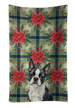 Load image into Gallery viewer, Boston Terrier Christmas PoinsettIas Kitchen Towel